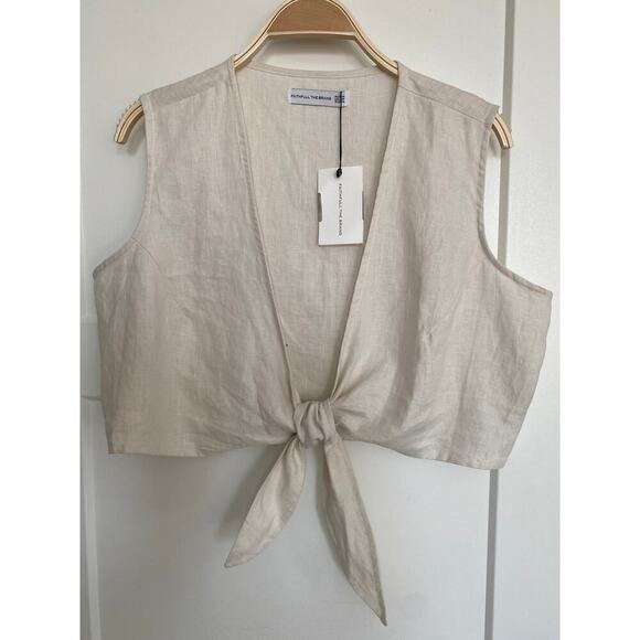 NWT Faithfull the Brand Marcie Linen Tie Crop Top - Picture 5 of 10